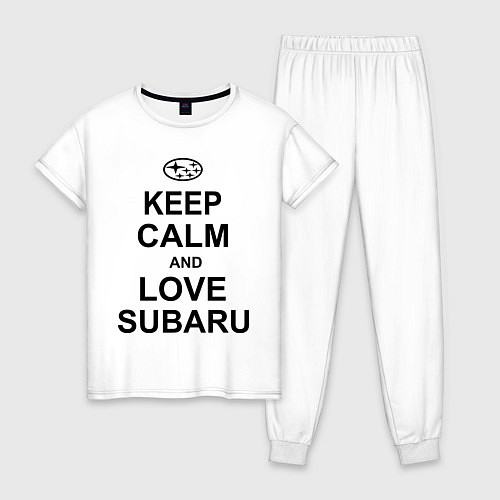 Женская пижама Keep Calm & Love Subaru / Белый – фото 1