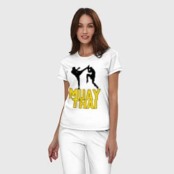 Пижама хлопковая женская Muay Thai, цвет: белый — фото 2