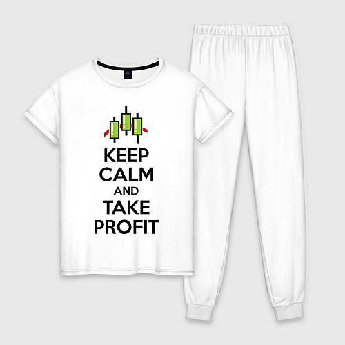 Женская пижама Keep Calm & Take profit / Белый – фото 1