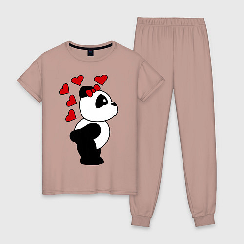 Женская пижама Поцелуй панды: для нее / Пыльно-розовый – фото 1