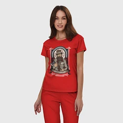 Пижама хлопковая женская Достоевский Федор, цвет: красный — фото 2