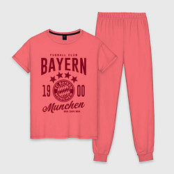 Пижама хлопковая женская Bayern Munchen 1900, цвет: коралловый