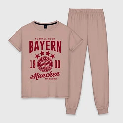 Пижама хлопковая женская Bayern Munchen 1900, цвет: пыльно-розовый
