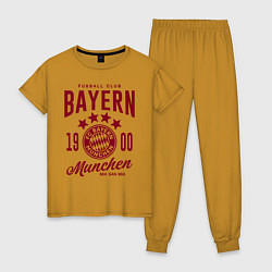 Пижама хлопковая женская Bayern Munchen 1900, цвет: горчичный