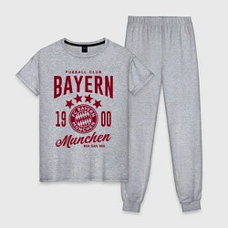 Пижама хлопковая женская Bayern Munchen 1900, цвет: меланж