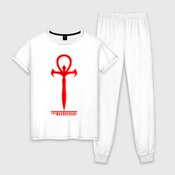 Пижама хлопковая женская Символ маскарада, цвет: белый