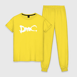 Пижама хлопковая женская DMC, цвет: желтый