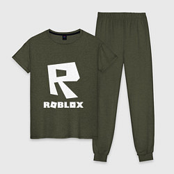 Пижама хлопковая женская ROBLOX, цвет: меланж-хаки