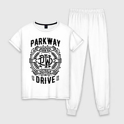 Пижама хлопковая женская Parkway Drive: Australia, цвет: белый