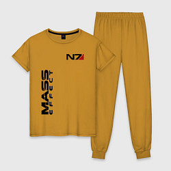 Пижама хлопковая женская MASS EFFECT N7, цвет: горчичный
