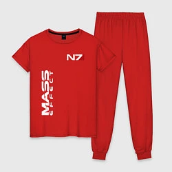 Пижама хлопковая женская MASS EFFECT N7, цвет: красный