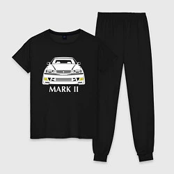 Пижама хлопковая женская Toyota Mark2 JZX100, цвет: черный