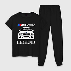 Пижама хлопковая женская BMW M Power: Legend, цвет: черный