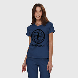 Пижама хлопковая женская Kasabian: Symbol, цвет: тёмно-синий — фото 2