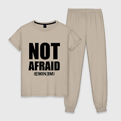 Пижама хлопковая женская Not Afraid, цвет: миндальный
