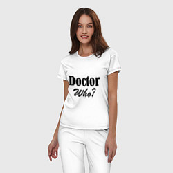 Пижама хлопковая женская Doctor Who?, цвет: белый — фото 2
