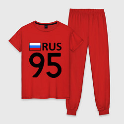 Пижама хлопковая женская RUS 95, цвет: красный