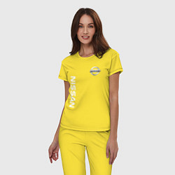 Пижама хлопковая женская NISSAN, цвет: желтый — фото 2