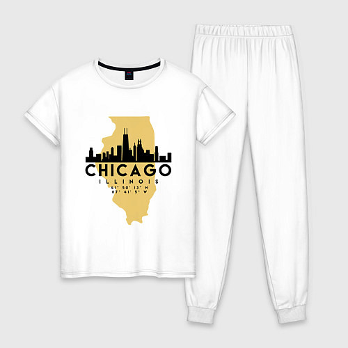 Женская пижама Чикаго - США / Белый – фото 1