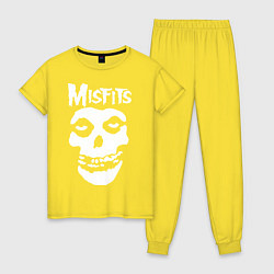 Пижама хлопковая женская Misfits, цвет: желтый