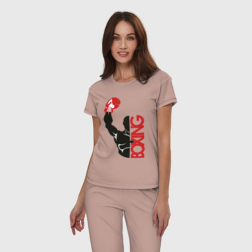 Женская пижама Boxing / Пыльно-розовый – фото 3