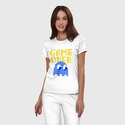 Пижама хлопковая женская Pac-Man: Game over, цвет: белый — фото 2