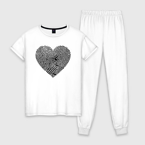 Женская пижама След на сердце / Белый – фото 1