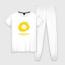 Пижама хлопковая женская 21 Pilots: Sunflower, цвет: белый