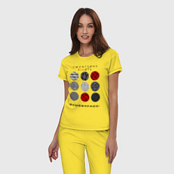 Пижама хлопковая женская TOP: Blurryface, цвет: желтый — фото 2