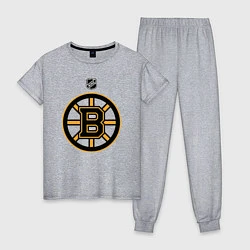 Пижама хлопковая женская Boston Bruins NHL, цвет: меланж