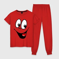 Пижама хлопковая женская Заразительная улыбка, цвет: красный