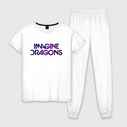 Пижама хлопковая женская IMAGINE DRAGONS, цвет: белый