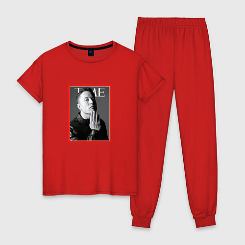 Женская пижама Илон Маск Журнал TIME / Красный – фото 1