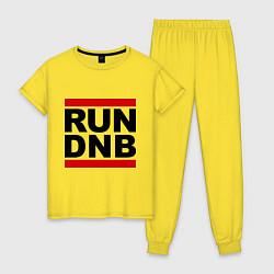 Пижама хлопковая женская RUN DNB, цвет: желтый