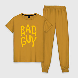 Пижама хлопковая женская Bad Guy, цвет: горчичный