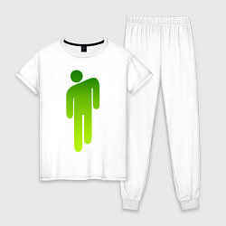 Пижама хлопковая женская Billie Eilish: Green Manikin, цвет: белый
