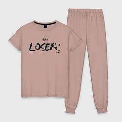 Пижама хлопковая женская The losers, цвет: пыльно-розовый
