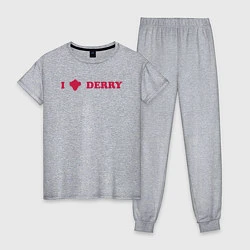 Пижама хлопковая женская I love Derry, цвет: меланж