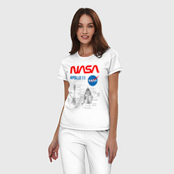 Пижама хлопковая женская Nasa Apollo 11, цвет: белый — фото 2