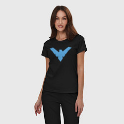 Пижама хлопковая женская Nightwing, цвет: черный — фото 2