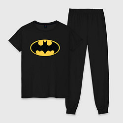 Пижама хлопковая женская Batman, цвет: черный