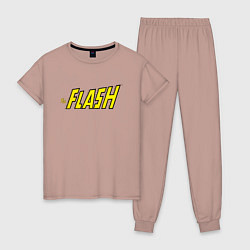 Пижама хлопковая женская The Flash, цвет: пыльно-розовый