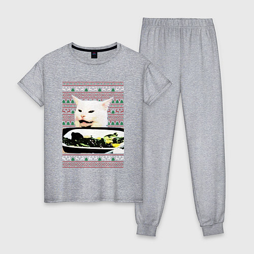 Женская пижама Woman Yelling at a Cat / Меланж – фото 1