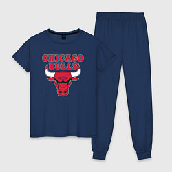 Пижама хлопковая женская CHICAGO BULLS, цвет: тёмно-синий