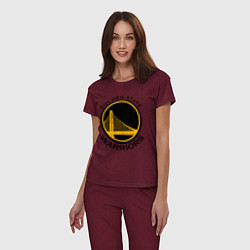 Пижама хлопковая женская GOLDEN STATE WARRIORS, цвет: меланж-бордовый — фото 2