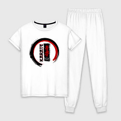 Пижама хлопковая женская Karate Kyokushinkai, цвет: белый