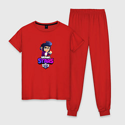 Пижама хлопковая женская BRAWL STARS:БИБИ, цвет: красный