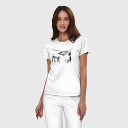 Пижама хлопковая женская Banksy, цвет: белый — фото 2