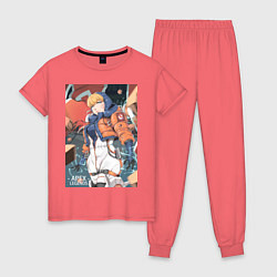 Пижама хлопковая женская Apex Legends Wattson, цвет: коралловый