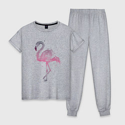 Пижама хлопковая женская Flamingo, цвет: меланж